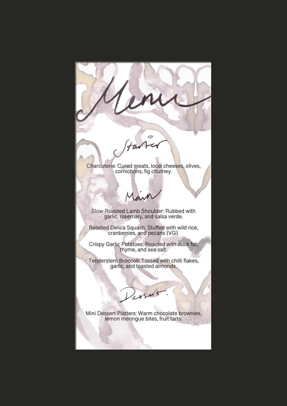Ink Baroque Menu Template