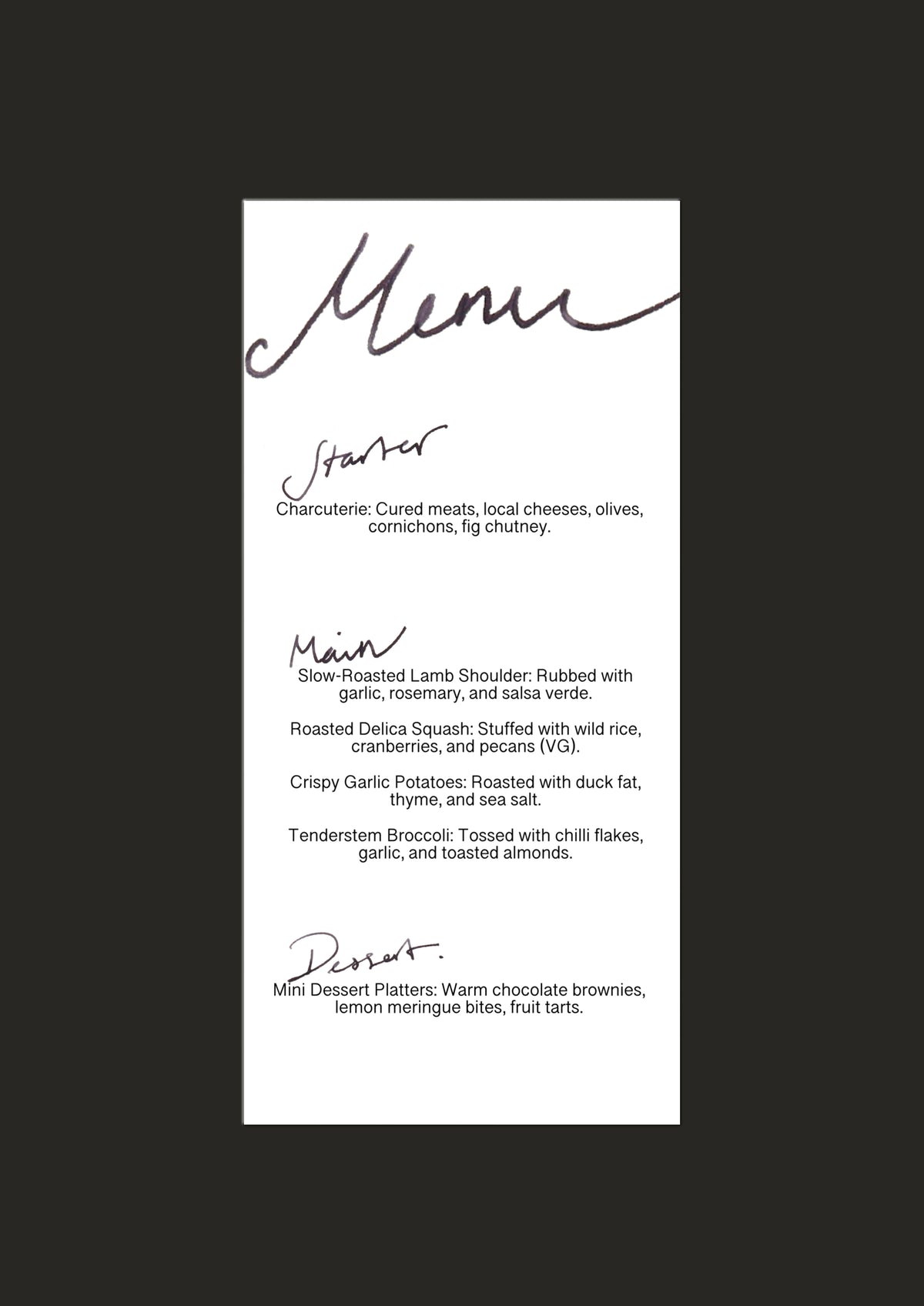 Simple Ink Menu Template