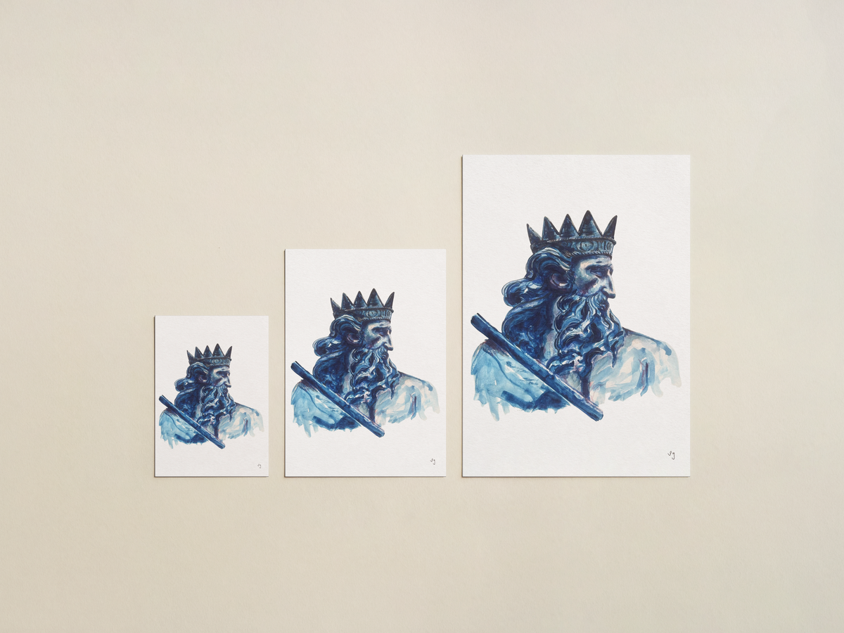 Poseidon Art Print | Greek Mythology Wall Art | Classical Art Print