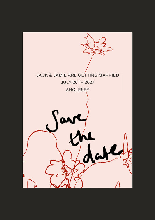 Pink Floral Save the Date Template