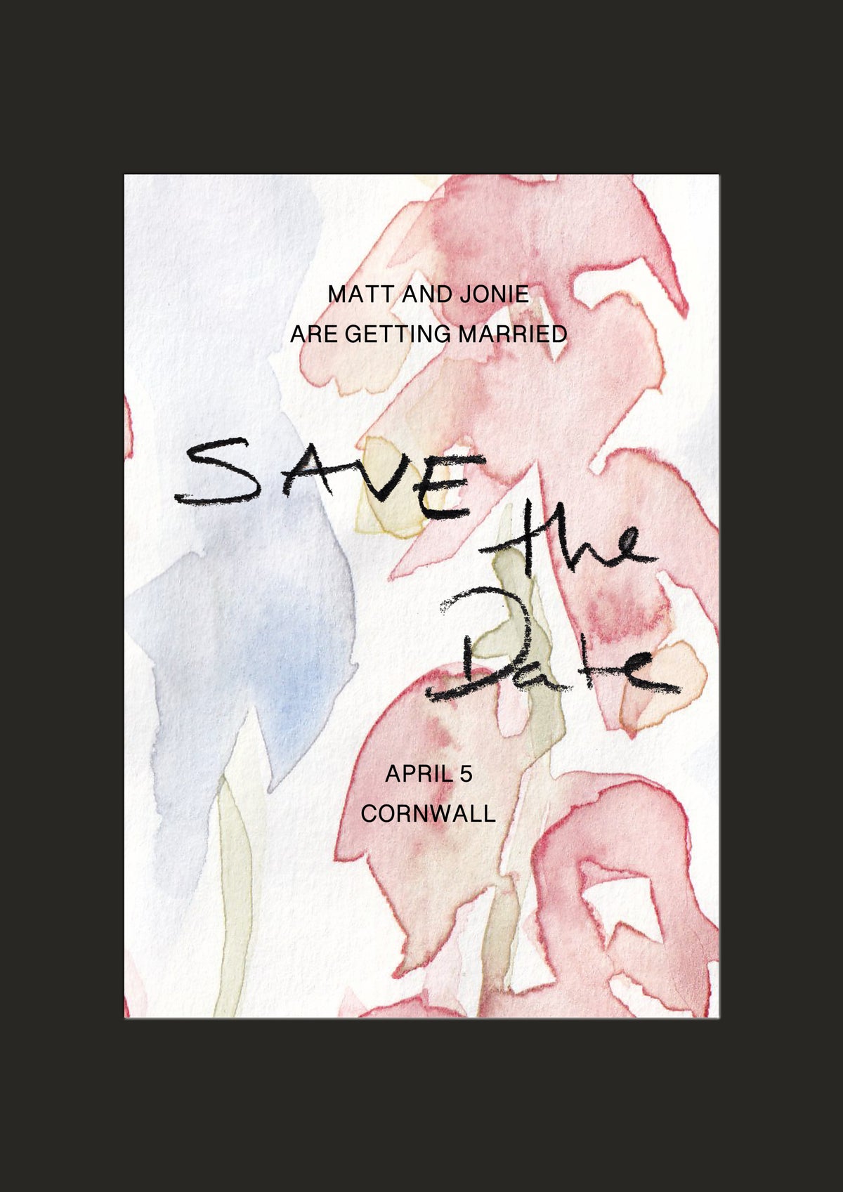 Foxglove Watercolour Save the Date Template