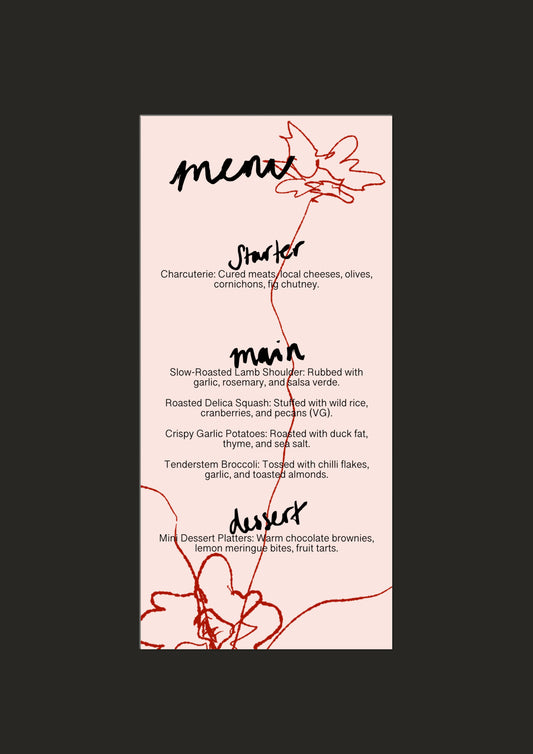 Pink Floral Menu Template