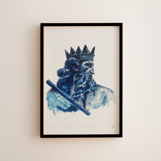 Poseidon Art Print | Greek Mythology Wall Art | Classical Art Print